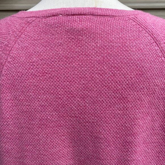 GAP Wool Waffle Knit Sweater Sz M Pink Barbie Preppy - Picture 9 of 11
